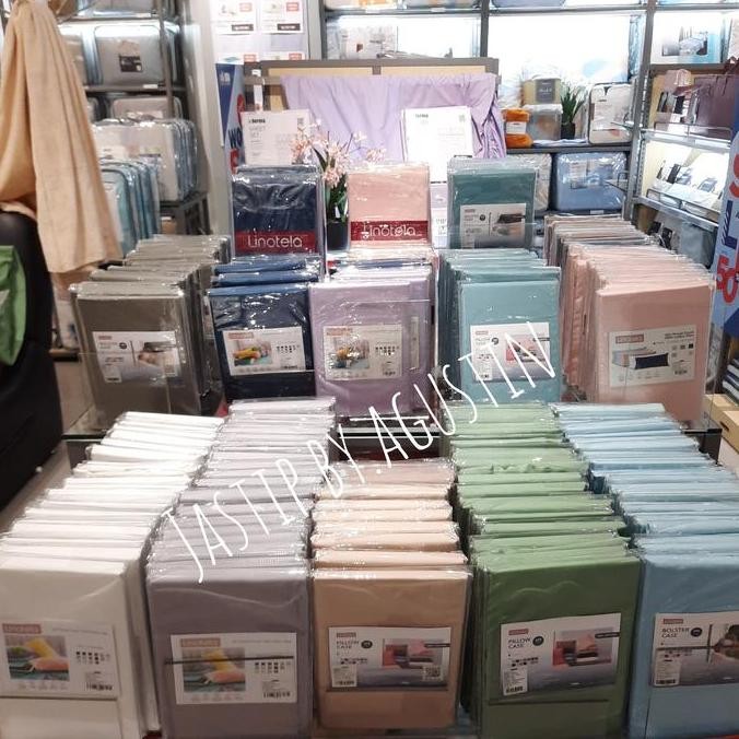 Linotela Sarung Bantal Guling Polos Set