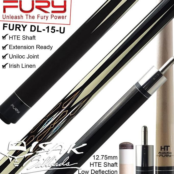 Fury DL-15 Maple Pool Cue - 13 mm - Billiard Stick Stik Biliar Bilyar