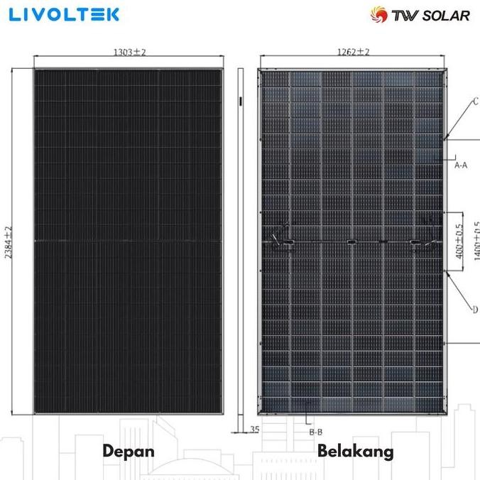 ready TW Solar Panel Surya 655 - 675 WP Bifacial P-Type Modul PV SNI Mono