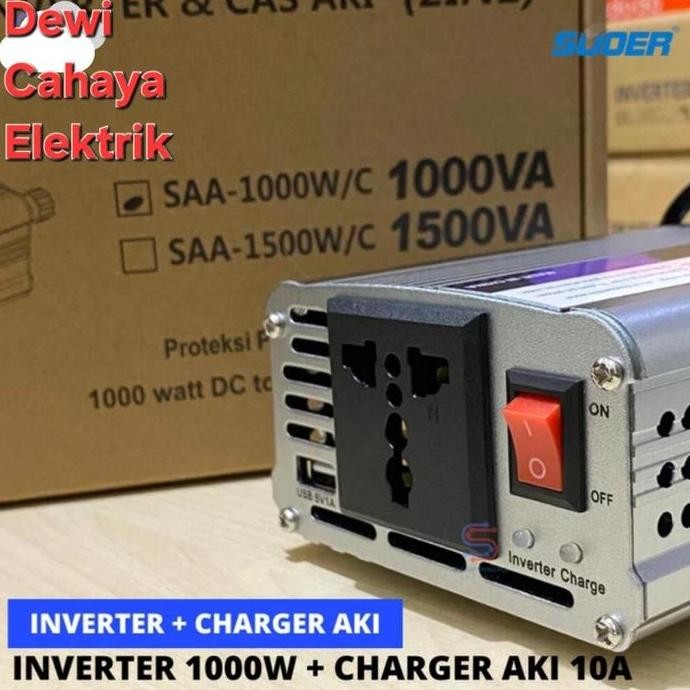 ready Souer INVERTER 1000W +Charger Aki SAA-/C 10A 2in1 INVERTER Charger AKI