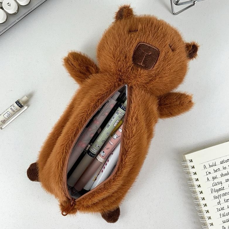 

JH8 Capybara Tempat Pensil Pencil Case Pouch Boneka Capy Lucu Korea Anak Bulu Sekolah