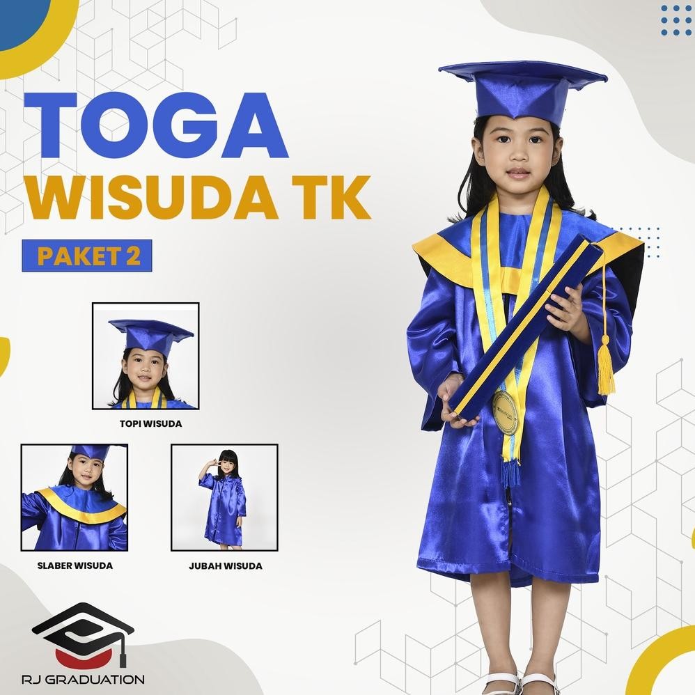 

JH8 Paket Toga Wisuda Anak Toga TK Wisuda Paud Slaber dan Jubah anak warna warni