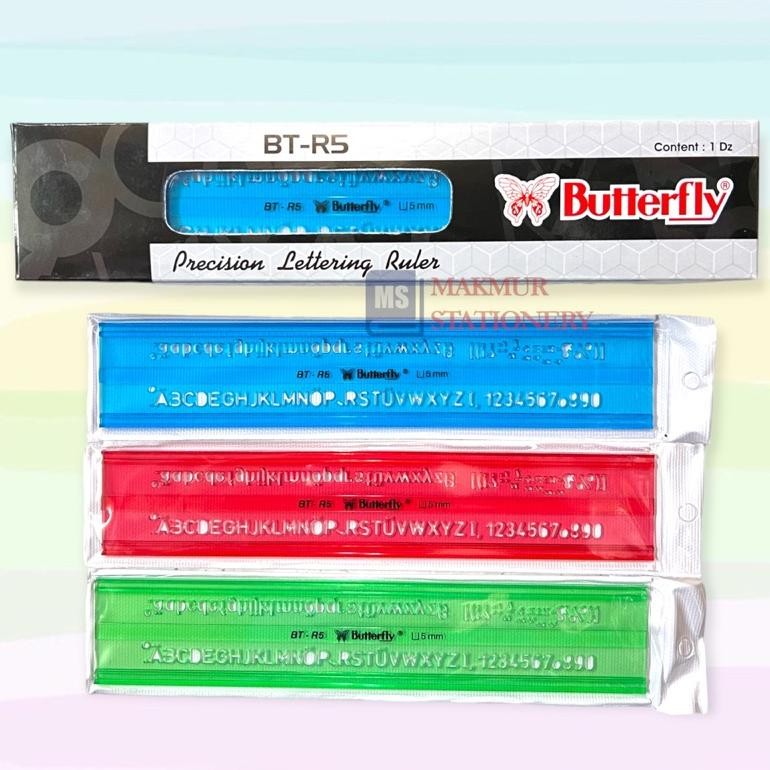 

JH8 Penggaris Plastik/Mistar Plastik Huruf Butterfly BT R5