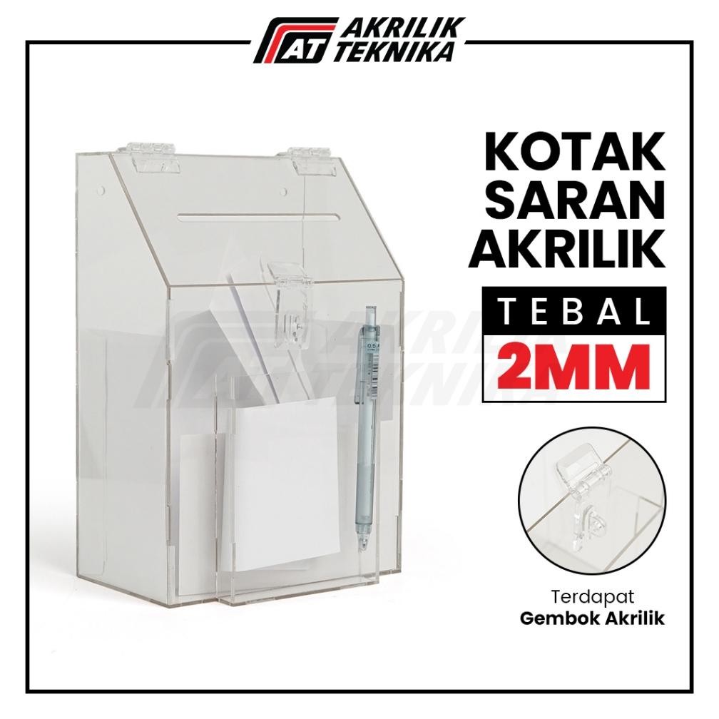 

JH8 Kotak Saran Box Amal Kunci Akrilik - Bening
