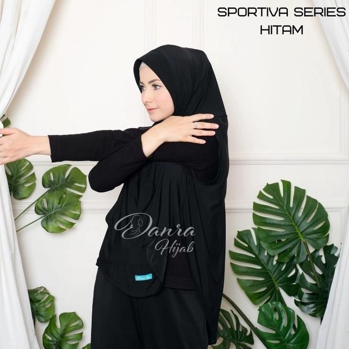 Hijab Sportiva Jilbab Olahraga original Danra Hijab Hitam Grey Dll PS