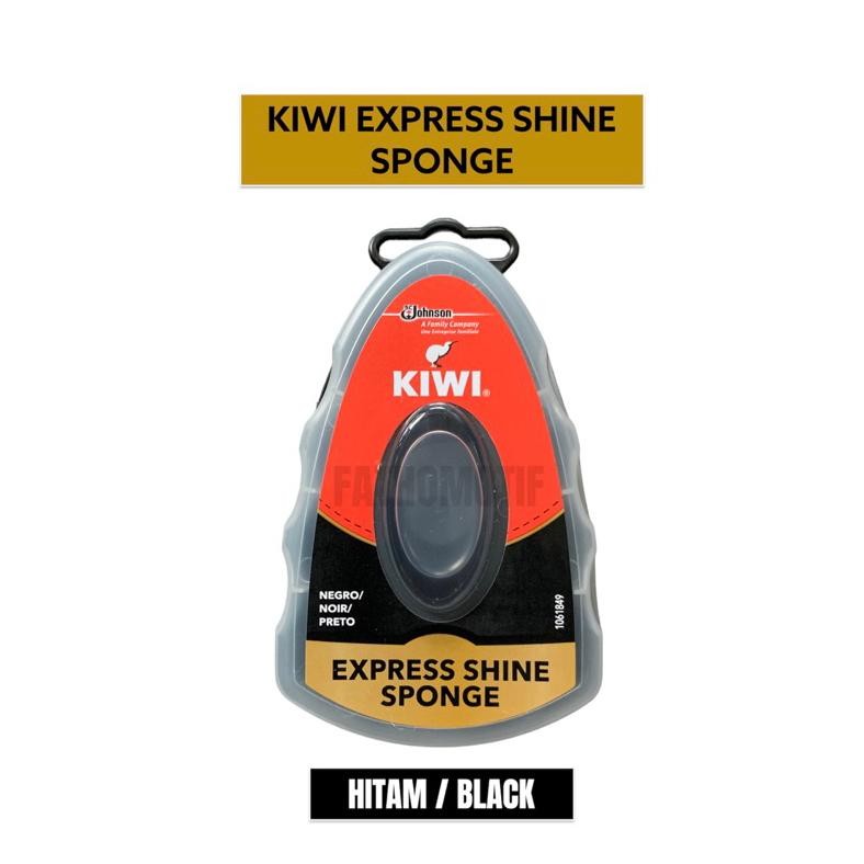 READY STOK Kiwi Express Shine Sponge Black / All Colour. Semir Sepatu Express Hitam Siap kirim