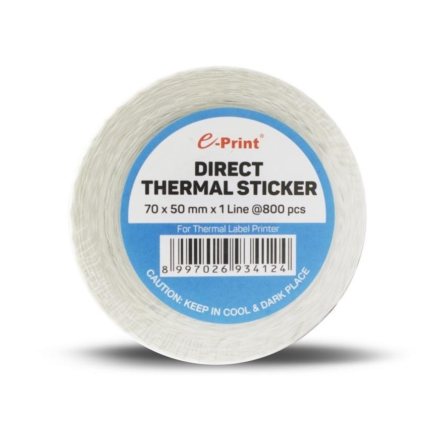 

JH8 Direct Thermal Sticker Label Barcode 70 x 50 mm merk E-PRINT (isi 800)