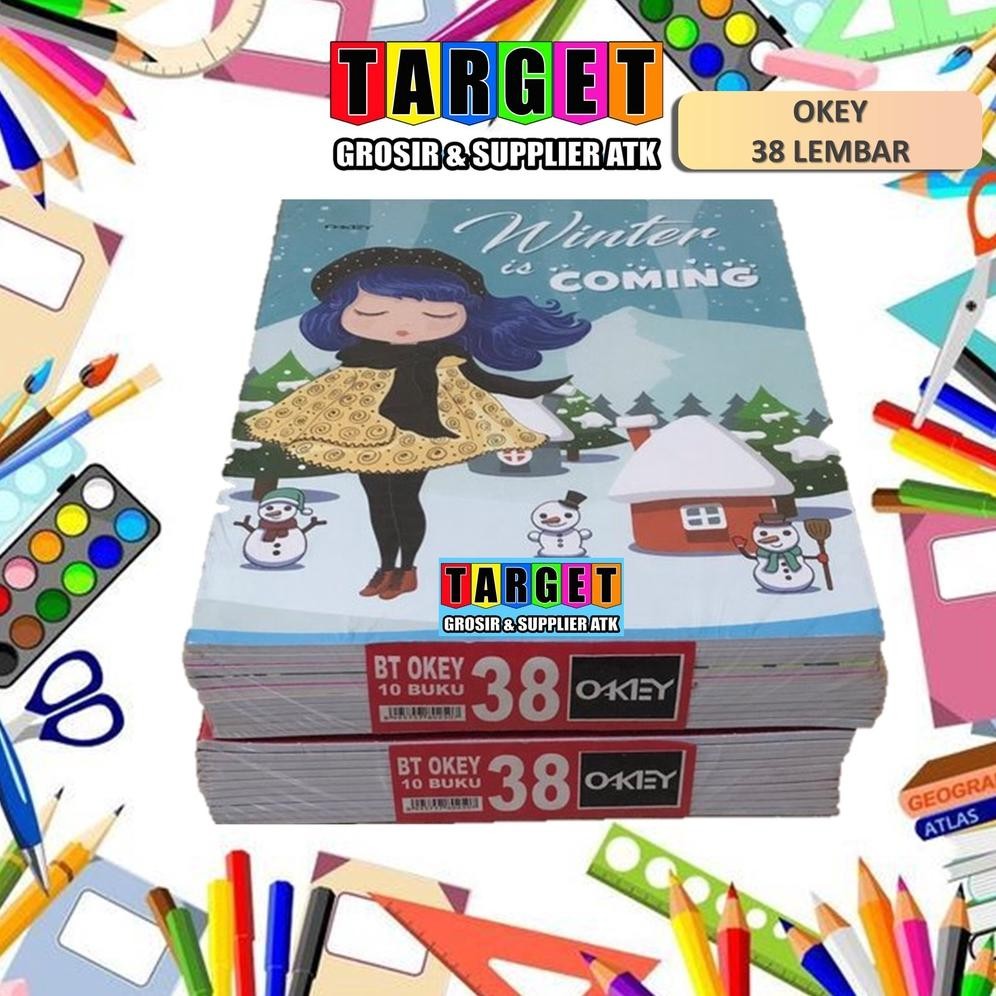

JH8 BUKU TULIS SIDU SINAR DUNIA 38 LEMBAR (10 buku) / BUKU TULIS OKEY KIKY 38 LEMBAR (10 buku)