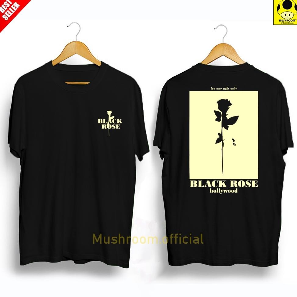 Terbaru Kaos Distro Pria Dan Wanita Original 100% Cotton Premium Black Rose