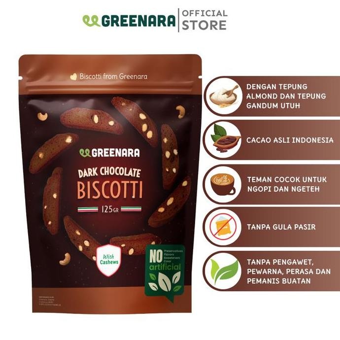 

Greenara Dark Chocolate Cashew Biscotti 125gr