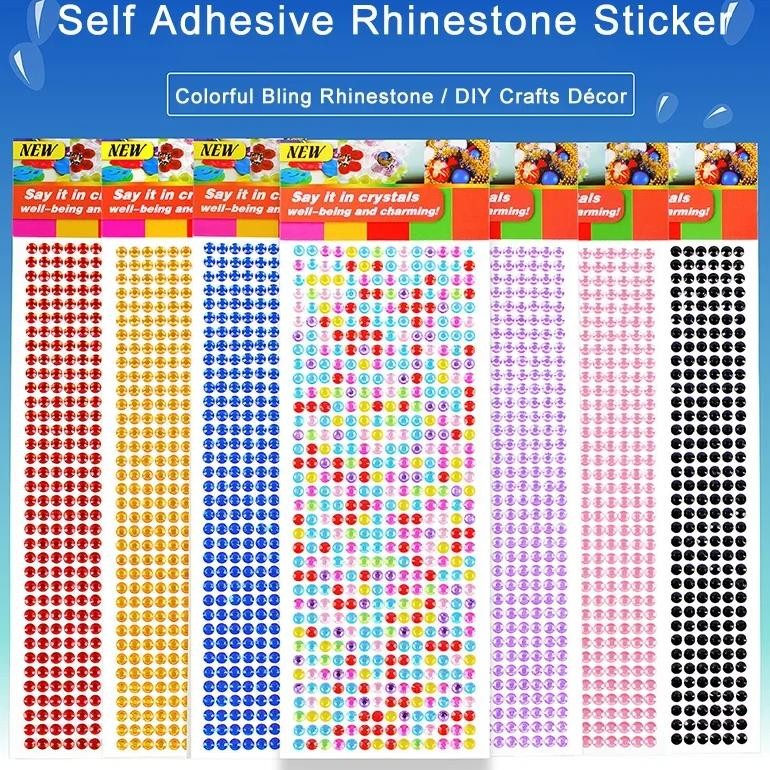 

900/504Pcs Bling Acrylic Rhinestone Sticker Sheet Gem Diamond Self Adhesive Scrapbooking Embellishments Diy Crafts Wedding Dcor