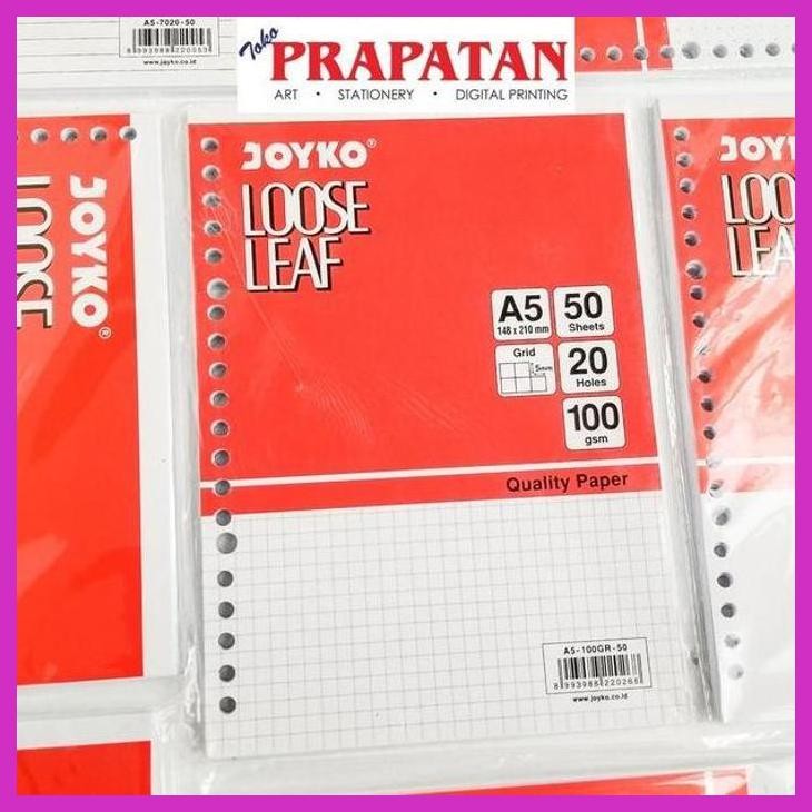 

( SEKOLAH / LUKIS ) SALE LOOSE LEAF JOYKO A5/B5 50 LEMBAR / ISI KERTAS FILE / BINDER JOYKO (SENI / MENGGAMBAR / ART / KERAJINAN ) GOOD QUALITY