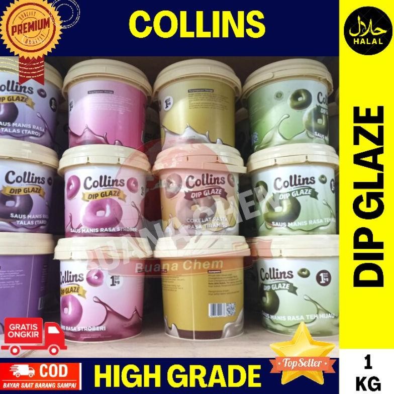 

_Kecil_ Collins Dip Glaze 1Kg All Varian / Topping Pasta Coklat Donat Pisang Nugget Aneka Rasa Ed-76