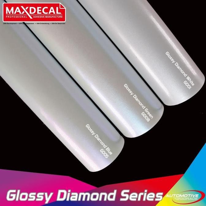 Promo MAXDECAL GD Glossy Diamond Putih Mutiara Glitter 152 cm Meteran COD