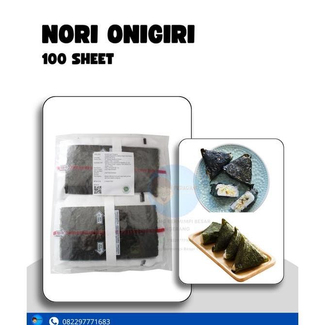 

Triangle Onigiri Sushi Nori 100 Sheet Halal Mui / Wrapper 100 Lembar