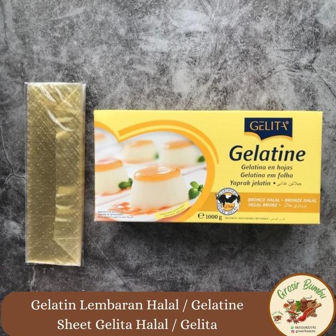 

Gelatin Lembaran Halal - 1Kg / Gelatine Sheet Gelita Halal / Gelita