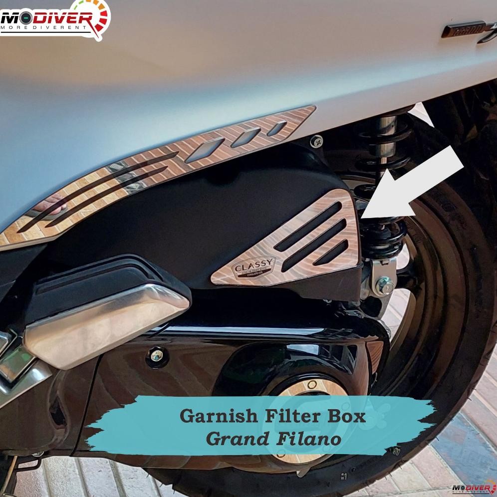 GRAND FILANO - Aksesoris Garnish / Emblem / Variasi Cover Box Filter Udara READY STOCK