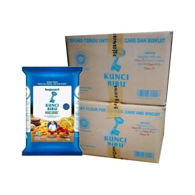 

Bogasari Kunci Biru Premium 1Kgx12(1Karton)Tepung Protein Rendah