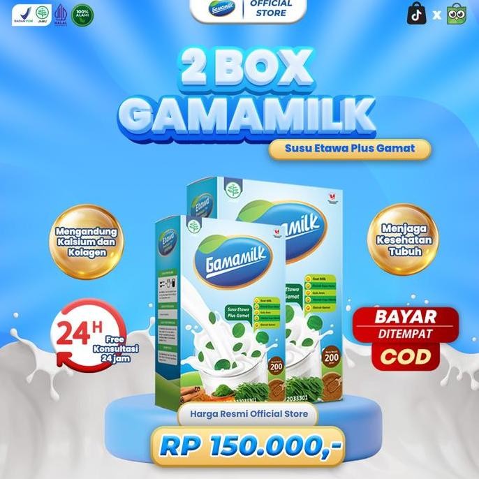 

Paket 2 Box Gamamilk Susu Etawa Dengan Ekstrak Gamat Halal Bpom