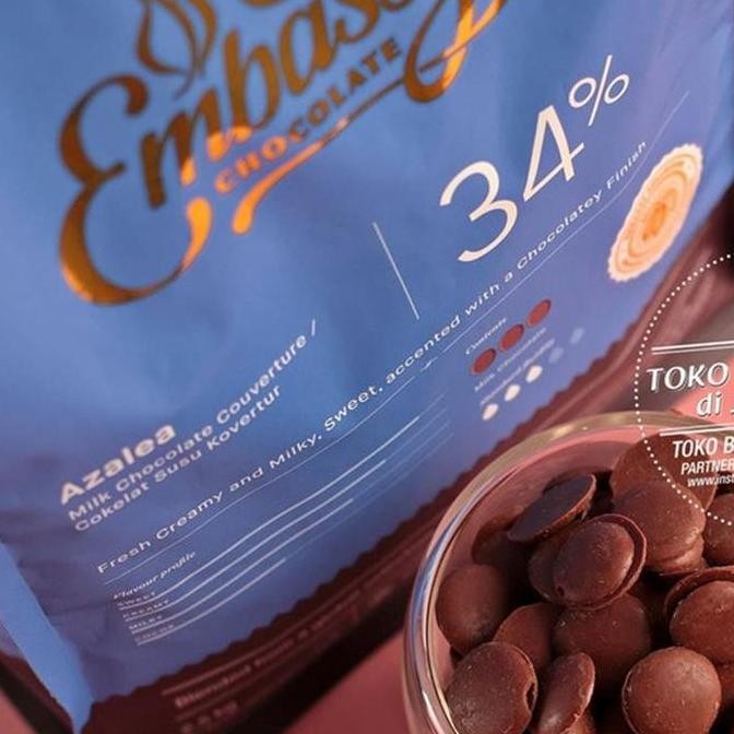 

Embassy Chocolate - Azalea 34% 1Kg Tulip Milk Couverture Cokelat Susu