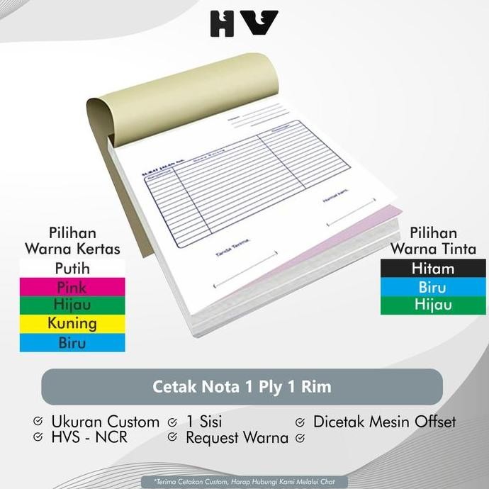 

Cetak Nota / Kwitansi 1 Ply 1 Rim *Murah & Cepat