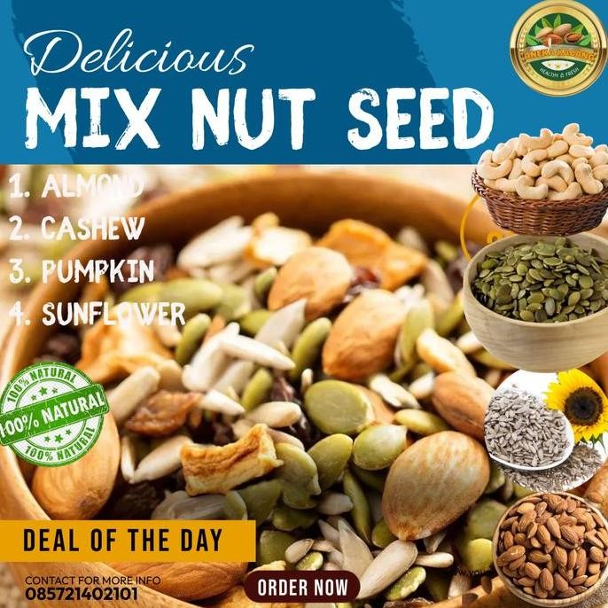 

Mixed Nuts & Seeds 1 Kg Premium - Trail Mix Nut & Seed Mix Nut 1000 Gr