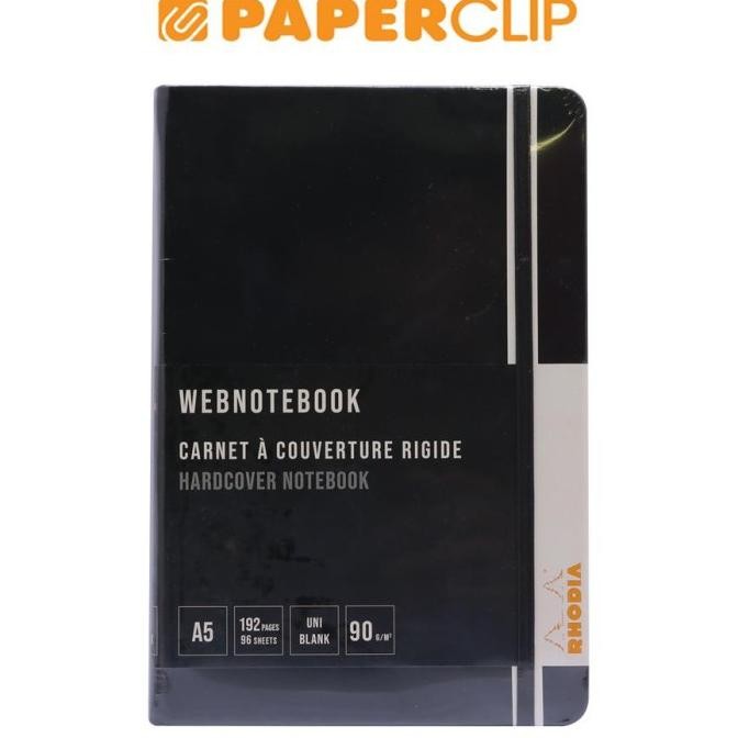 

Webnotebook Rhodia Hard Cover 14X21 Black Blank 118669C
