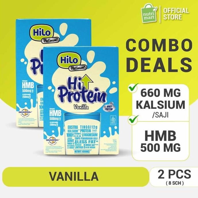

Twin Pack - Hilo Platinum + Hmb 8 Sachet - Susu Tinggi Protein