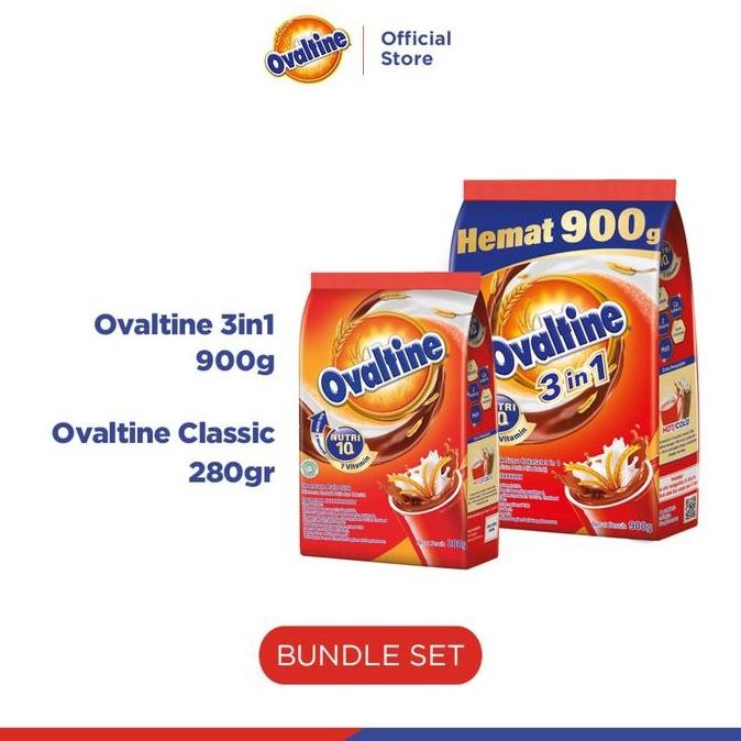 

[Paket Bundle] Ovaltine 3In1 900G Dan Ovaltine Classic 280G