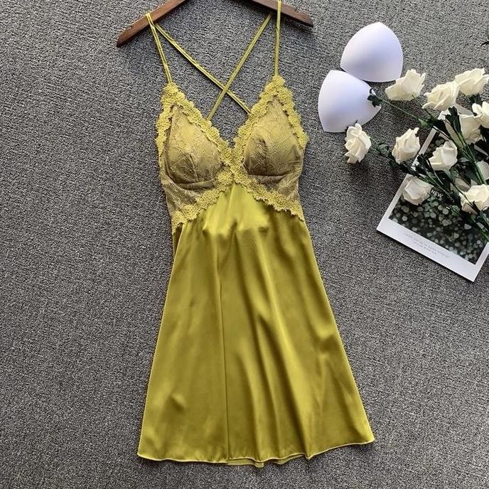 Lily - Gaun Tidur Malam - Lingerie Dress Cantik - Daster Kekinian Bahan Lembut - Baju Dinas Cantik -
