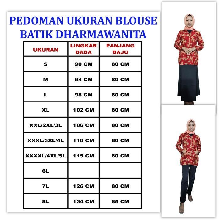 Stelan Baju Seragam Dharma Wanita Ready Stelan Rok Span Panjang