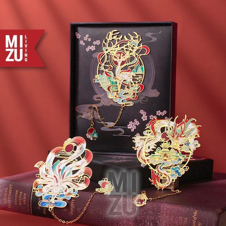 

JH8 MIZU SHINWA Metal Bookmark Gift Set Penanda Buku Pembatas Buku Hadiah