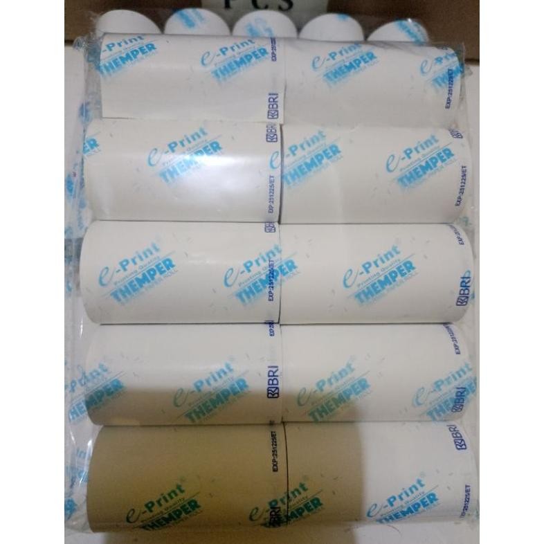 

JH8 KERTAS THERMAL BRI UNTUK EDC BRILINK 58x33mm 1 Dus isi 100 roll Eprint/GoPrint/PMM