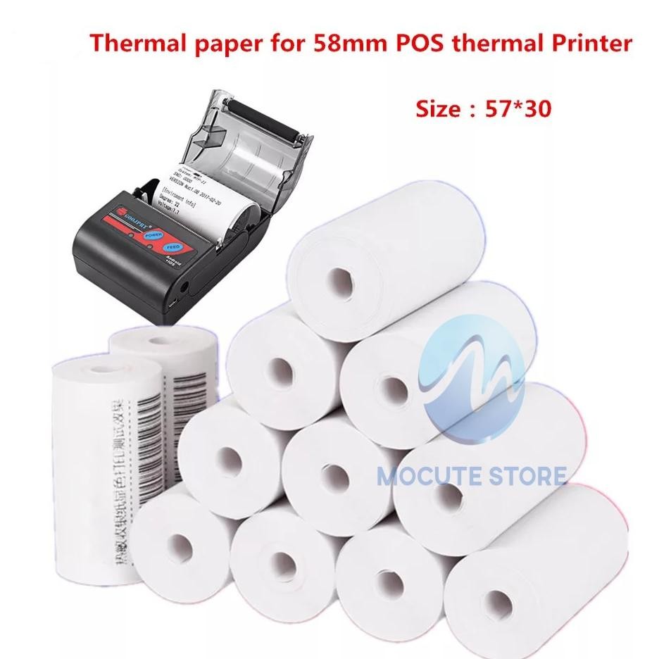 

JH8 < SMARTCOM > Paket 1 Pack isi 10 Roll Kertas Printer Thermal Kertas Struk kasir 58x30mm