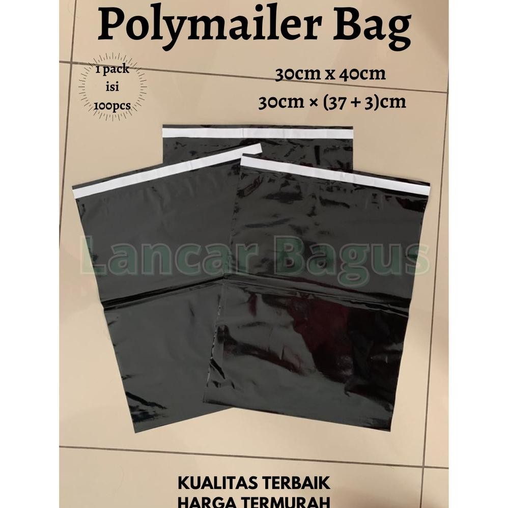 

JH8 POLYMAILER HITAM GLOSSY 30x40 Plastik Amplop