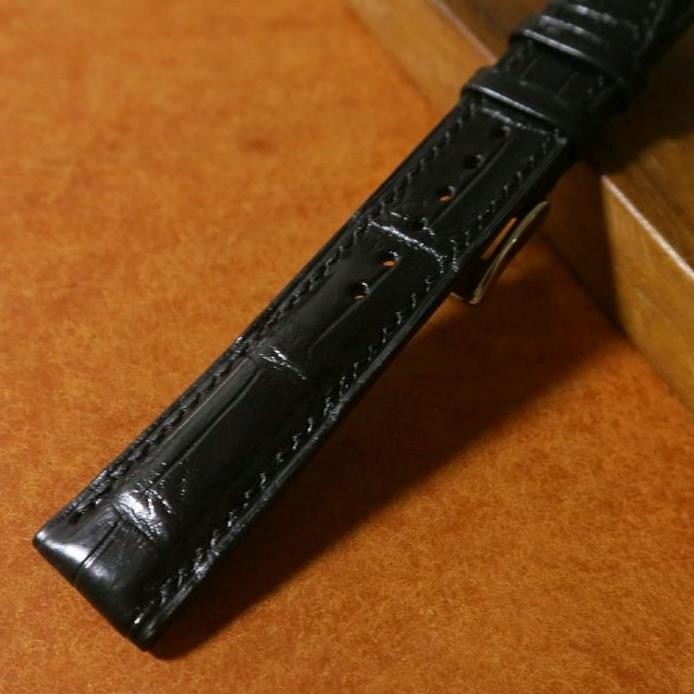 new  Custom Black Crocodile Leather Watch Strap