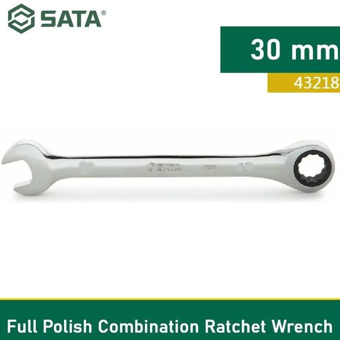 Kunci Ring Pas 30mm SATA 43218 Full Polish Combination Ratchet Wrench