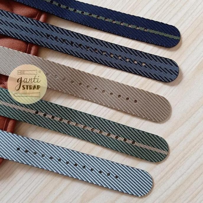 new  Woven Nato Strap / Twill Nylon Strap Tudor Style Silver Buckle
