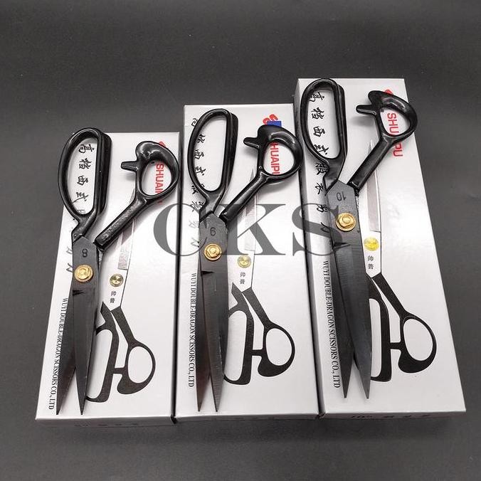 

ready !!! Gunting bahan / gunting shuaipu dengan bahan baja hitam ada 3 ukuran