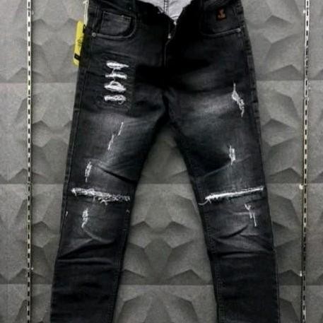 Celana Jeans Ripped Hitam Wash Pahalutut Sobek Black Et Fit Nyaman Slim Tebal Celana Gangster
