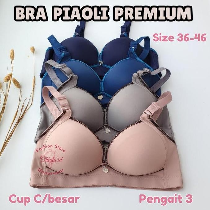 2 Pcs Bh Wanita Dewasa Bra Katun Polos Piaoli Mulus Nirkabel