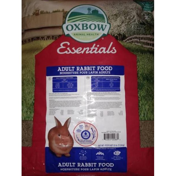 Pelet Kelinci Oxbow Essentials Rabbit Adult Oxbow repack kemasan 1kg AST