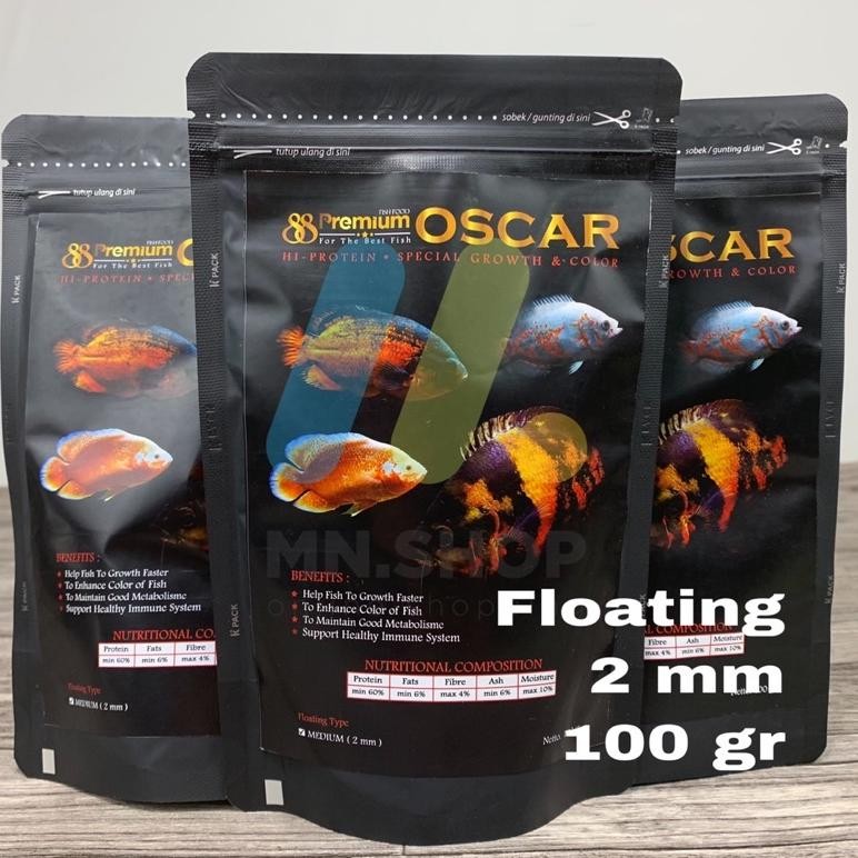 Pelet Oscar Premium 88 Pelet Ikan Oscar Floating 2mm 100gr AST