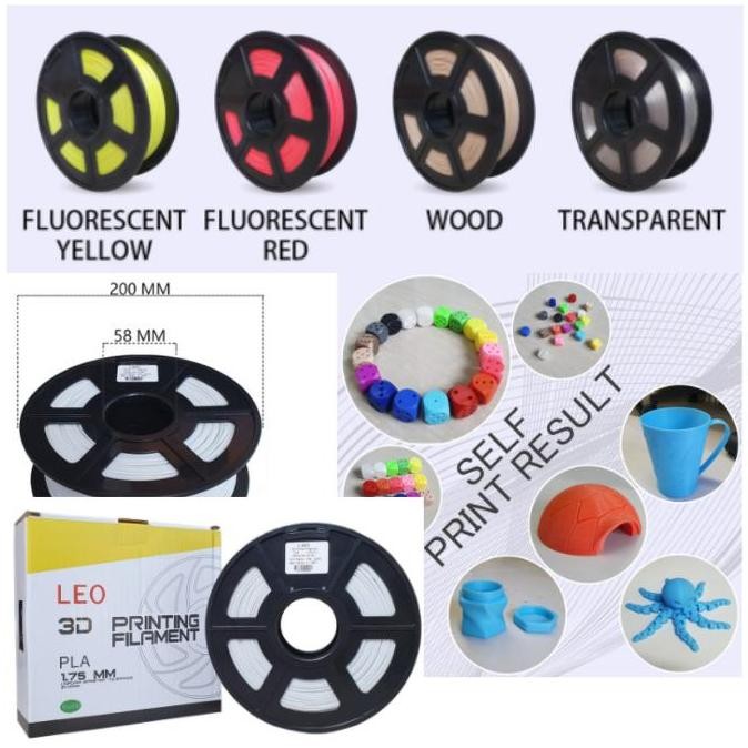 

3D Printing Filament PLA 1.75mm 1Kg untuk 3D Printer FDM 3D Pen Refill PM