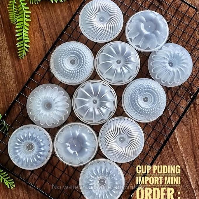 [PAKET PUDDING] 24 PCS CETAKAN PUDDING MINI MOTIF MIX+  + 25 PCS PIPET VLA FLA MOTIF MIX + 25 PCS TH