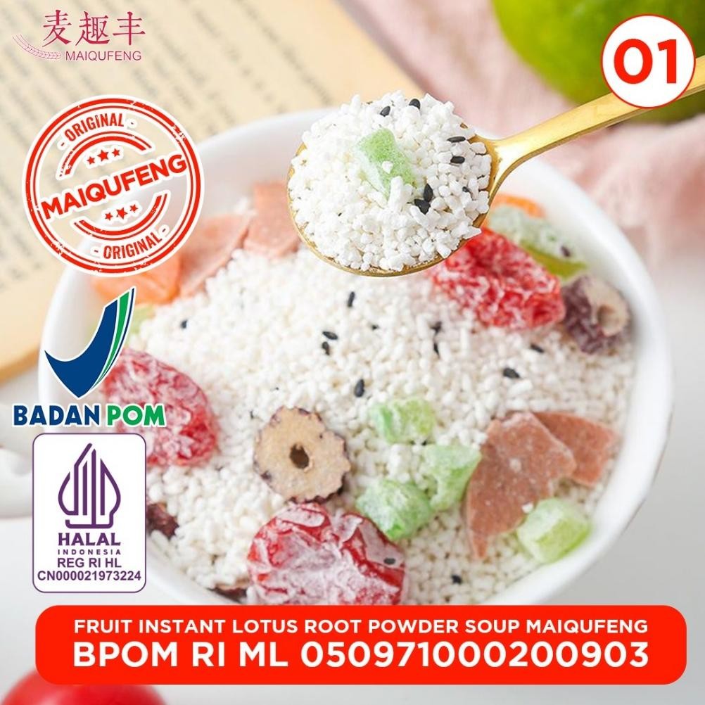 

rt-69 TERLARIS!! MAIQUFENG Oufen Lotus Root Powder Bubuk Akar Teratai Original BPOM RI (HALAL) - Fruit Original Viral