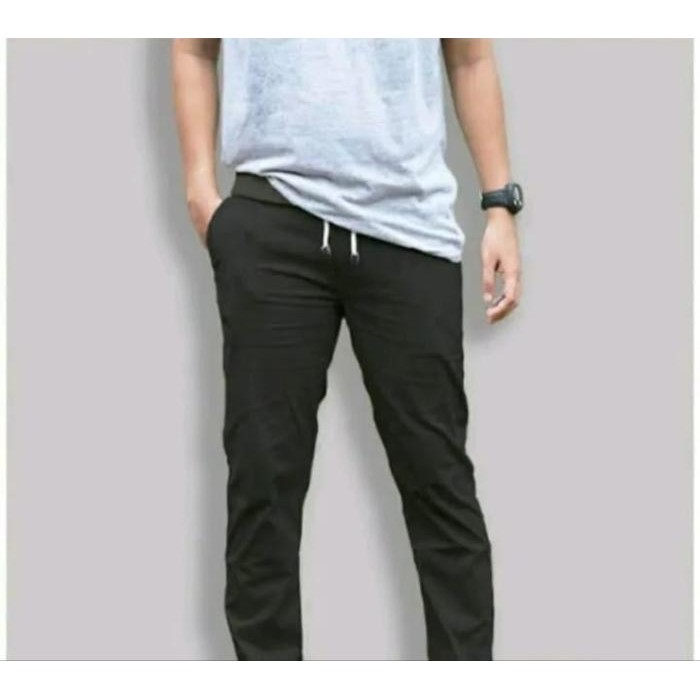Astrada - Celana Chino Skinny Panjang Pinggang Karet Kain Melar  / Celana Chino Pria Dewasa Celana P