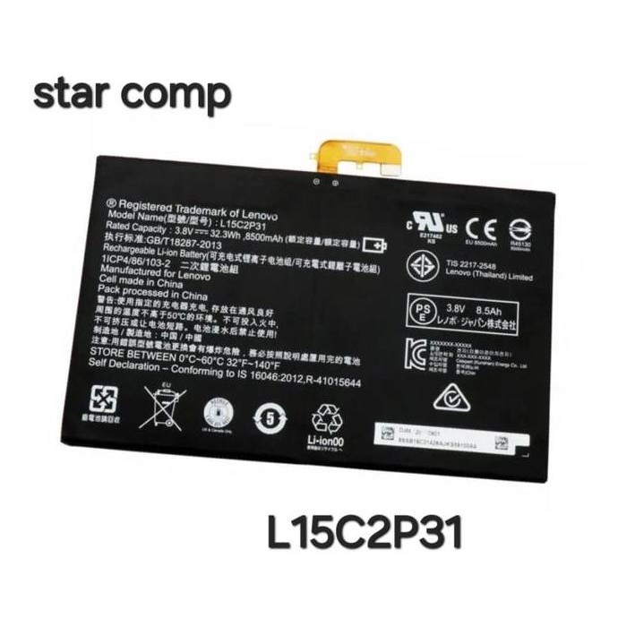 Baterai  Lenovo Yoga Book Yb1-X91 X90 Yb1-X90F Yb1-X90L L15C2P31 New Stok