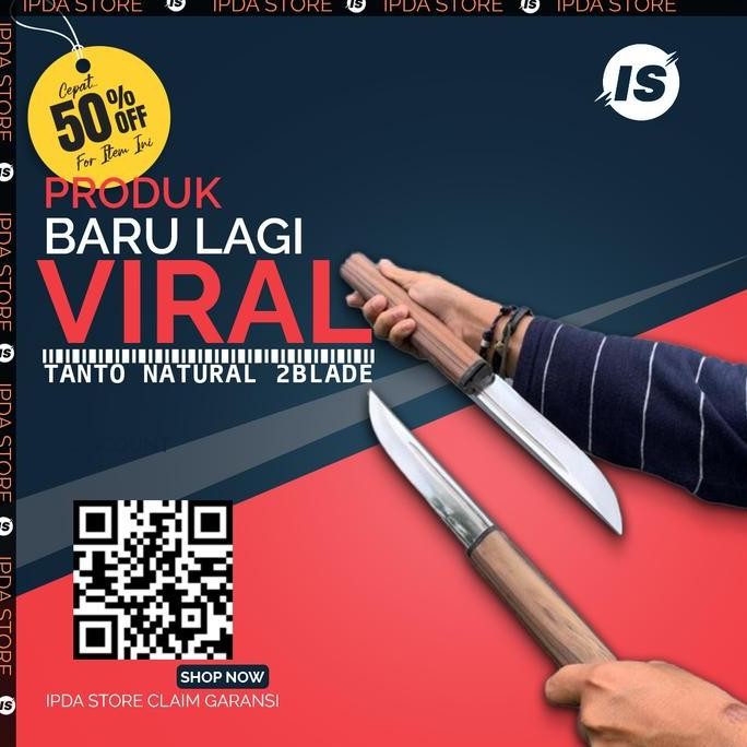 Pisau Tanto Double Blade | With Leather Premium REPLICA IMPORT