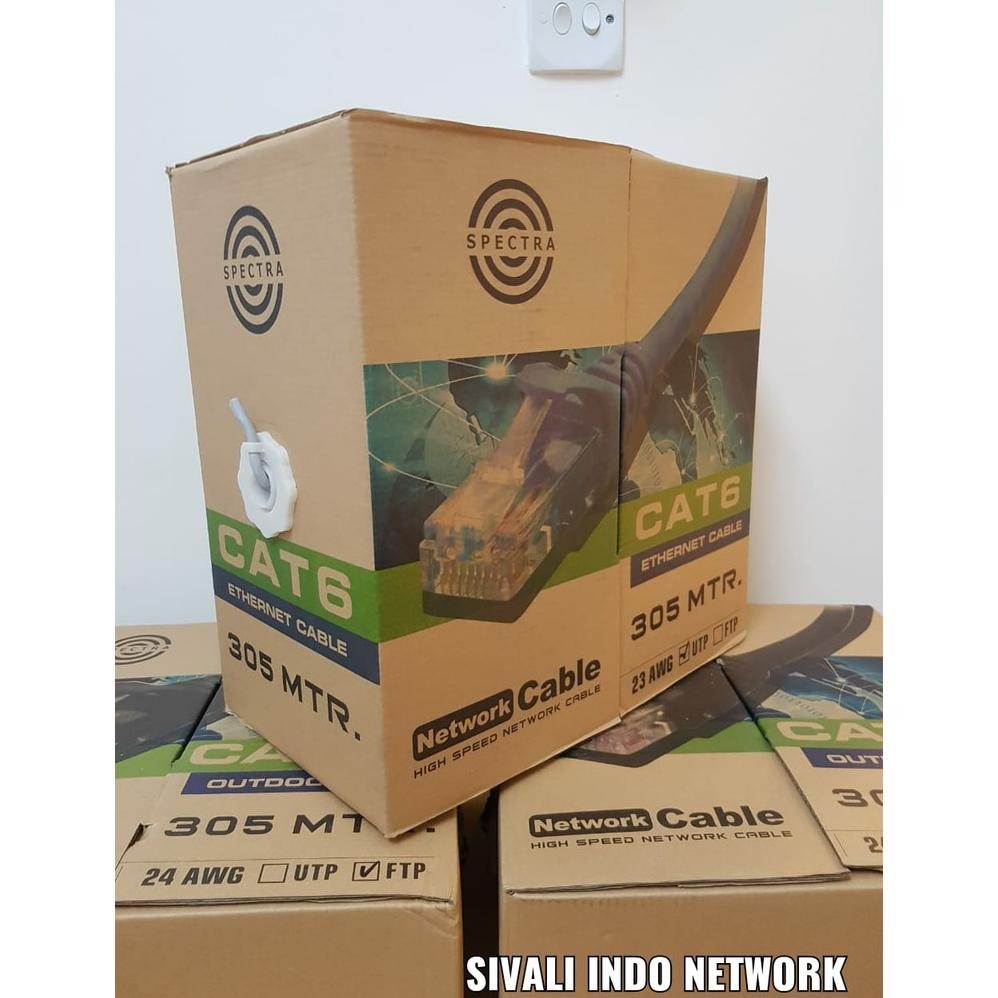 Spectra UTP CAT6 Kabel Lan Indoor 305 Meter Kabel Internet Wifi